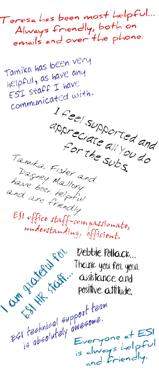 Vertical graphic showing handwritten recommendations and feedback.